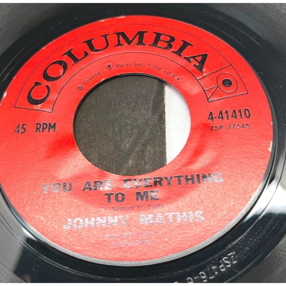 Johnny Mathis Small World / You Are Everything To Me 45 Pop Vinyl Record - Picture 2 of 4